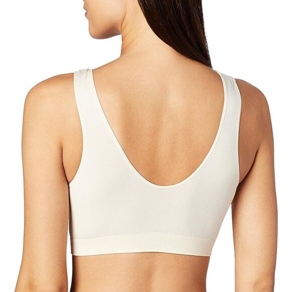 2X Bali Comfort Revolution Microfiber Crop Top Seamless Wirefree 103J Beige Lg - Picture 2 of 4